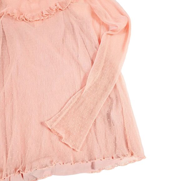 Baum Und Pferdgarten Peach Sheer Top L coquet mesh Flutter Baby doll cottage - Picture 3 of 15
